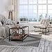 SONGMICS Coffee Table, Cocktail Table with Storage Shelf for Living Room and Office,Wood Look Accent Furniture with Metal Frame, Rustic ULCT66BX