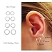 4 Pair Sterling Silver Small Endless Hoop Earrings Set, Unisex Cartilage Earrings Nose Lip Rings Body Piercing Jewelry