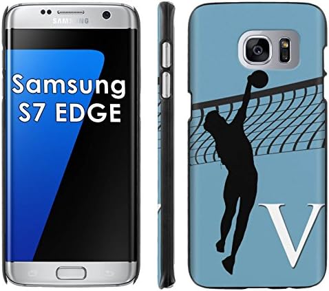 Samsung Galaxy [S7 EDGE] Phone Cover, Volleyball Monogram V- Black Slim Clip-on Phone Case for [Samsung Galaxy [S7 EDGE]]