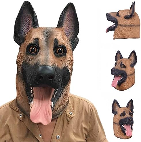 Dog Head Latex Mask Full Face Adult Mask Breathable Halloween Masquerade Fancy Dress Party Cosplay Costume Lovely Animal Mask