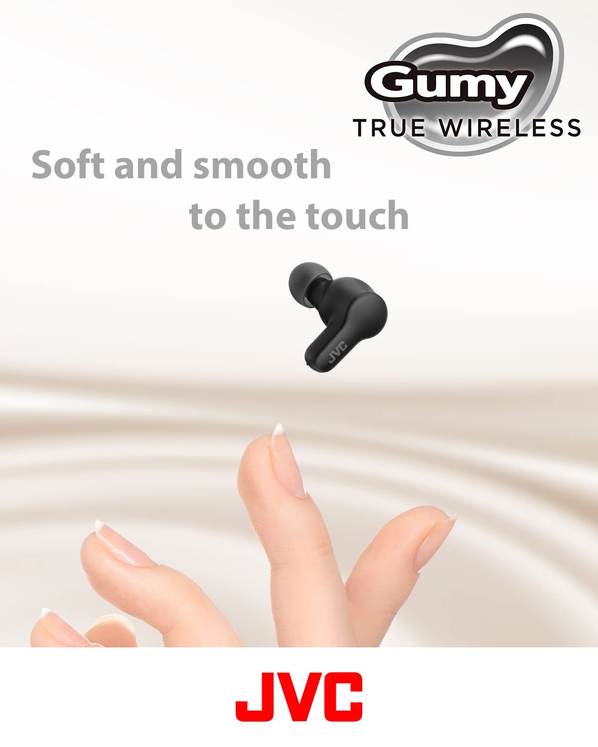 JVC Gumy True Wireless Earbuds, Bluetooth 5.3, Charging Case, 24-Hour Playback, IPX4 Water Resistant, Comfortable Secure Fit with XS/S/M/L Earpieces, Built-in Mic for Calls, iPhone/Android/PC - HAA7T2