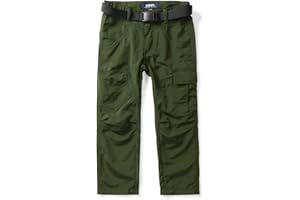 OCHENTA Men's & Boy's Pull on Casual Cargo Hiking Pants, Quick Dry Outdoor Camping Fishing
