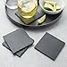 Sweese 240.101 Slate Coasters with 4 Velvet Backing for Drinks - 4 Inch - Set of 8, Square Stone