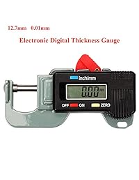 Medidor Digital de espesor hong111 Mini Horizontal electrónico portátil espesor calibre herramienta de medición 0 A calibre, 0,01 mm. Resolución, +  0.03 mm precisión (Gris, Negro)