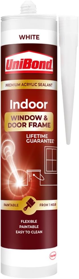 Unibond White Acrylic Sealant 467g Cartridge Paintable Indoor Window Door Frame