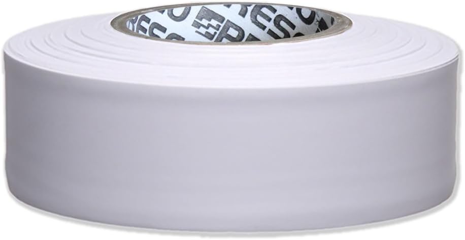 [NO Adhesive] Presco Taffeta Roll Flagging Tape [2.5 mils Thick]: 1-3/16 in. x 300 ft. (White)