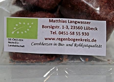 Regenbogenkreis Carobherzen Bio, Roh 45g