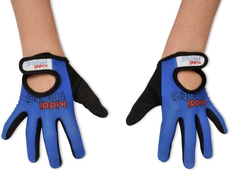 KIDDIMOTO Kids Cycling Full Finger Gloves - for Kids Bike, Balance Bike, Scooter, and Skateboard (Gloves for Girls and Boys) | Available in Different Sizes & Designs (Blue, Small): Sports & Outdoors