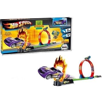 Skyhigh HOT SPEEDS Race Track with 3 Cars & Launcher Make 360 Degree Spin Way Powerful, Inertia Powered Car Racing Track Toy Set