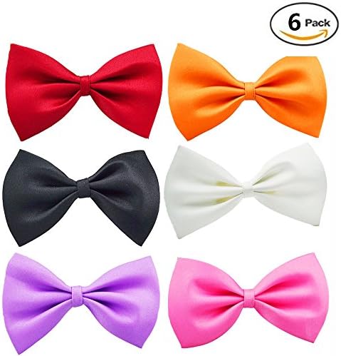 Adorable Pet Bow Ties Adjustable Neck Tie 8-17" Polka Dots Bowties Dog Collar 6 pack