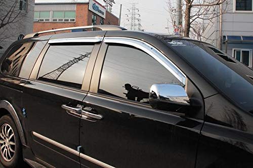 AUTO CLOVER Chrome Wind Deflectors Set for Kia Sedona 2006-2014 (4 pieces)