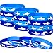 48 Pieces Shark Party Favors Rubber Wristbands Bracelet, Under the Sea, Shark Birthday Party Favors Supplies Gift Decorations (48 Pieces)