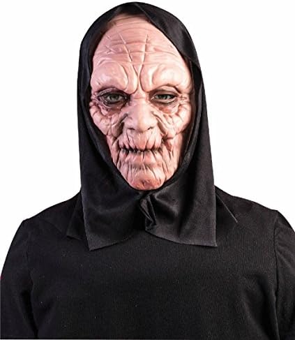 Scary Black Hooded Grim Reaper Mask Latex Halloween Horror Adult Men Women