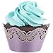Butterfly Cupcake Wrappers x 50pcs in shimmering purple. 3 styles of butterflies to make your wedding or birthday occasion special. (Solid Purple)