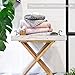 Wood Serving Tray Ottoman Decorative Trays with Metal Handles for Breakfast, Coffee Tables, Set of 2