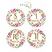 Novo Baby Girl Monthly Milestone Stickers | Set of 20 Floral Gold Stickers | Birth to 12 Months + 8 Bonus Achievement Stickers | Shower Gift for Girl