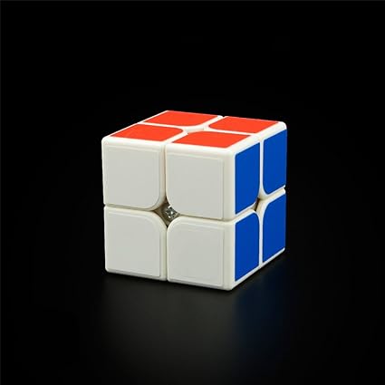 Emorefun Qin Simple Beginners Two-Layer Brain Teaser 2x2 Sticker Puzzle Magic Cube White