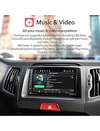 Estéreo para auto con doble din de Android: pantalla táctil Corehan de 7 pulgadas en el reproductor multimedia de video y radio de coche Dash con Bluetooth WiFi Sistema de navegación GPS (Android 7, pantalla de 7 pulgadas)
