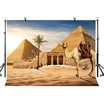 LYLYCTY 7x5ft Pyramid Backdrop Ancient Civilization Country Egypt Pyramid Camel Photography Backdrop Photo Photography Background Props Studio Indoor Decorations LY102