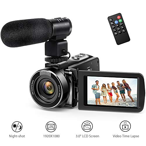 Videocamara-Digital-Andoer-Porttil-Cmara-de-Video-Digital-1920-1080P-HD-Pantalla-30-IPS-24MP-16X-Zoom-DigitalRotacin-de-270-con-Control-Remot-Apoyo-Noche-de-Infrarrojos-Disparar