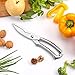 Heavy Duty Poultry Shears WELLSTAR, Utility Ultra Sharp Spring Loaded Kitchen Scissors for Meat Chicken Fish Seafood BBQ Stainless Steel Food Scissors (Silver)