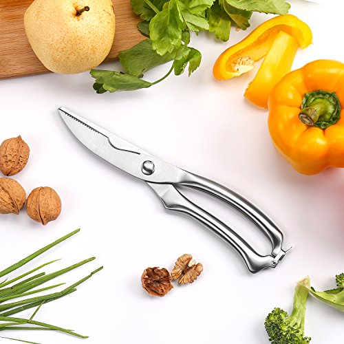 WELLSTAR 2-Pack Kitchen Shears - Heavy Duty Cooking Scissors For Meat & Vegetables
