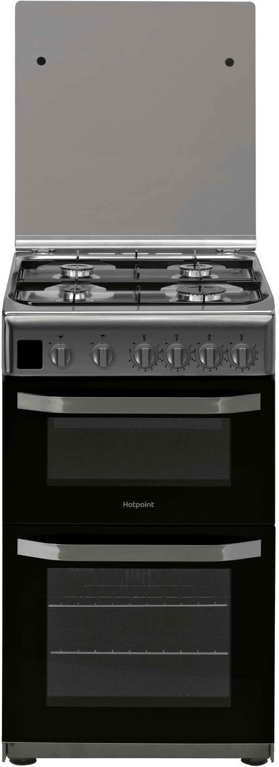Hotpoint HD5G00CCX 50cm Gas Cooker with Lid Stainless Steel 69L/32L