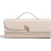 Evening Woven Clutch Purse for Women Casual Fashion Satchel Shoulder Handbag Vegan Leather Crossbody Bags