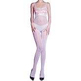 Body Stockings For Women Sexy Adjustable Suspenders Bodystocking Lace Full Body Stocking Oil Shiny Body Suit Lingerie Sexy