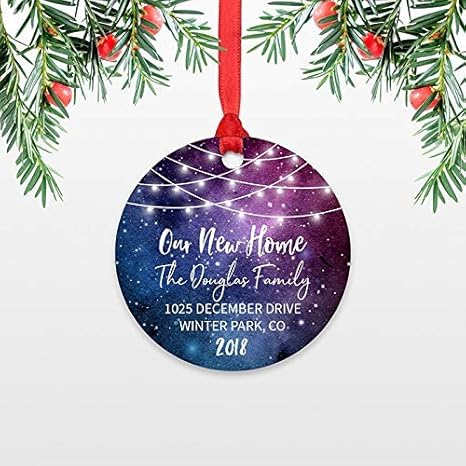 Amazon Kanwa 新しい家 初めての家 クリスマス オーナメント パーソナライズ 新築祝い ギフト 家族 カップル ユニーク 新居 初めての家 宇宙 銀河 ストリングライト クリスマスデコレーション 面白い インテリア オンライン通販