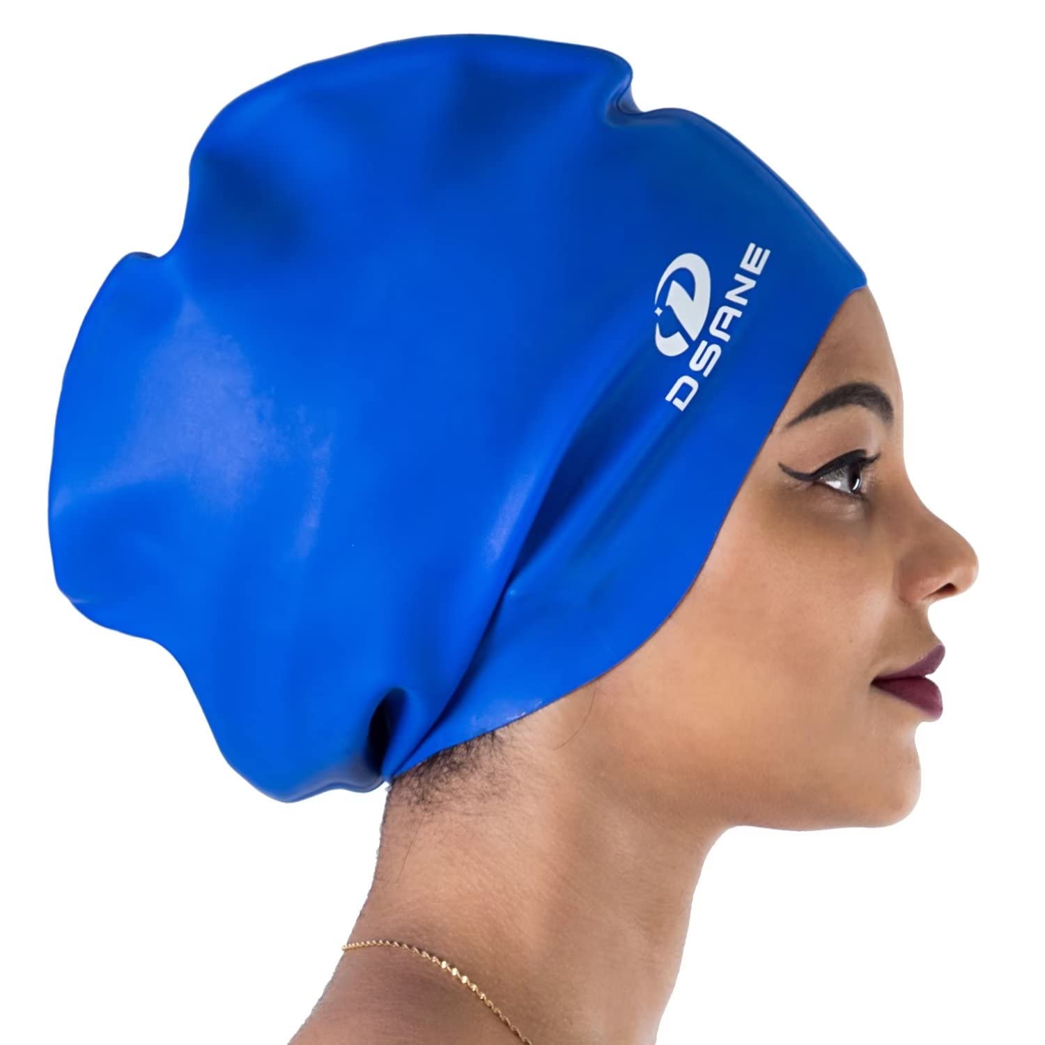 Dsane Extra Large Swimming Cap Women and Men,Special Design Swimming Hat for Long Hair,Swim Cap for Very Long Thick Curly Hair&Dreadlocks Weaves Braids Afro Silicone Keep Your Hair Dry