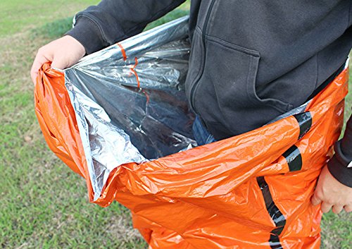 KingTo Sleeping Bag, Lightweight Portable Waterproof,Outdoor Survival Mat Pad Foil Thermal Space First Aid Emergency Blanket Survival to Keep Warm Sleeping Bag Camping Anti-Cold Blanket - Thumbnail 3