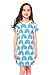 Edenpure Girl's Cute Casual Cotton Cartoon Animal Printed Short Sleeve Summer Playwear Dress(Peacock,6)