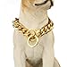 Abaxaca Big Dog Collar Large 19mm Stianless Steel 18K Gold Big Dog Choke Training Collar Necklace Chain for Men dog (22 inch, Gold)