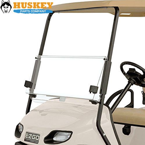 Huskey EZGO TXT 2014- Current Clear Foldable Impact Resistant Windshield for EZGO T48