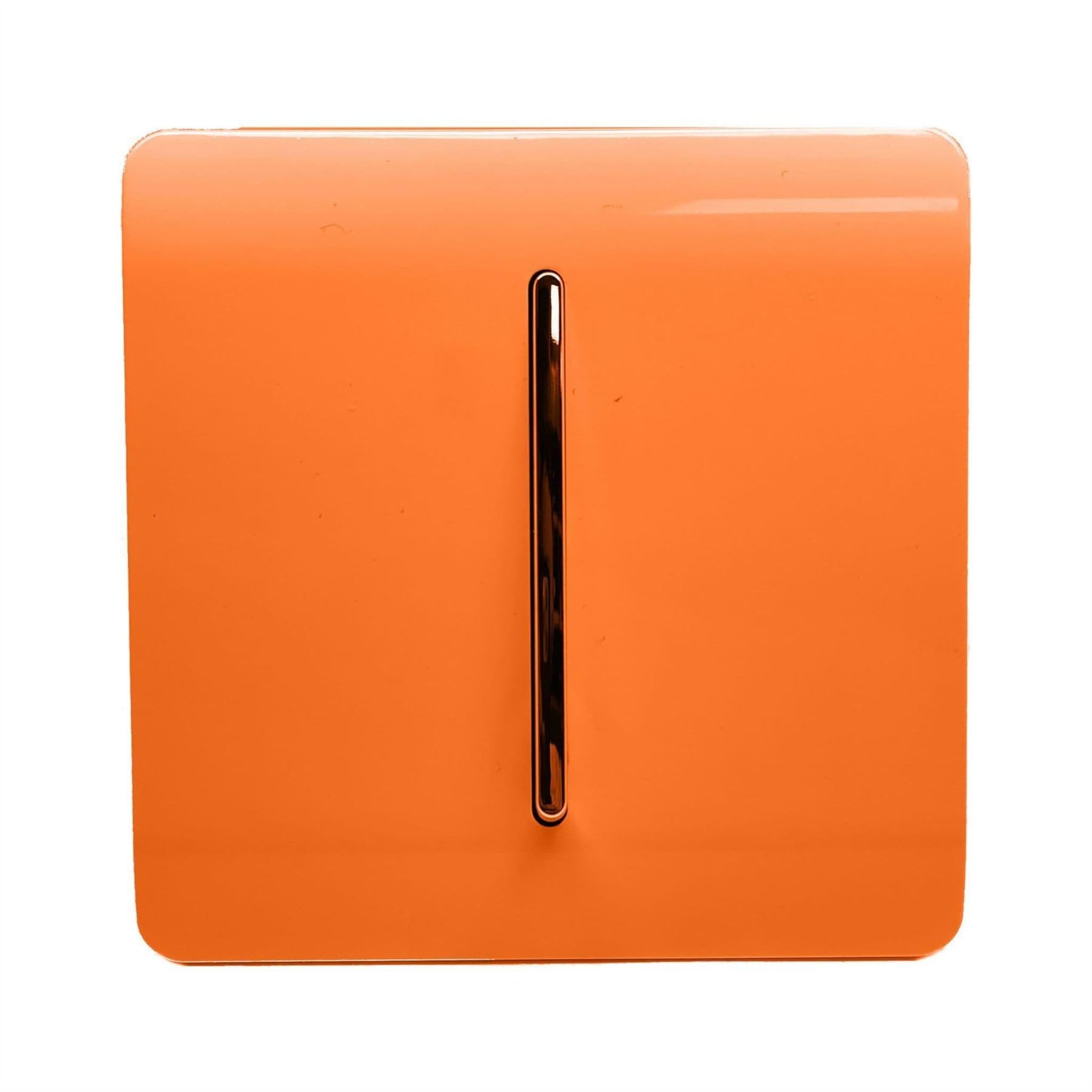 Trendi Switch Fan Isolator 10A Triple Pole Chrome Rocker Switch in Sunset Orange