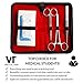 Stainless Steel 3 Tool Instrument Suture Set/Kit with 12 Assorted Sutures for Medical and Vet Students; Tactical and Emergency Training.