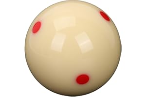 Funien Resin Billiard Training Ball Durable High Gloss Practice Pool Ball for Adults Kids, 5.72cm Red Dot Spot, White Materia