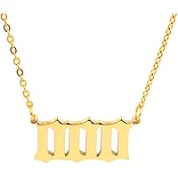HUTINICE Angel Number Necklace For Women, 18K Gold Plated Dainty 111 222 333 444 555 666 777 888 999 Pendants Choker Chain Nu