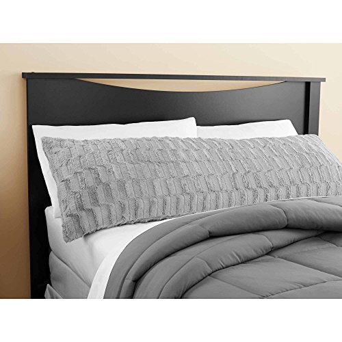 Mainstays Solid Grey Bamboo Fur Body Pillow Cover, 20 Mainstays Solid Grey Bamboo Fur Body Pillow Cover, 20