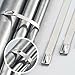 Vktech 100pcs 7.9 Inches Stainless Steel Exhaust Wrap Coated Locking Cable Zip Ties