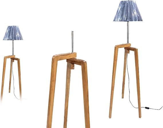 teak tripod floor lamp
