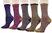 Womens Ladys 5 Pack Crochet Lace Trim Cotton Knit Socks, Multi Color 1, One Size