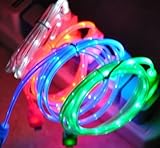 CCKING 3 peces !Illuminated USB Charging Cable Cord for Android System Smartphone, Samsung Galaxy S6 S7 EDGE ,HTC ,SONY,LG(Blue & Green & Red)