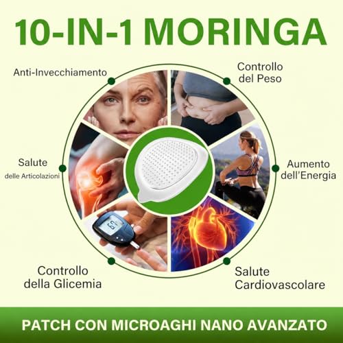 21 Pezzi 10-in-1 Cerotto Avanzato Nano Microneedle, Moringa Berberina Patch, Cerotti Dimagranti, per Addome, Gambe e Braccia (3 Scatole)