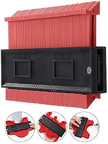 High Accuracy Contour Gauge Duplicator Woodworking Irregular Circular Frame Gauge Tool (Red)