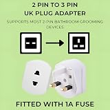 Dapter 1A Fused Shaver Plug Adapter UK 2 Pin to 3 Pin Converter for Toothbrush view 2