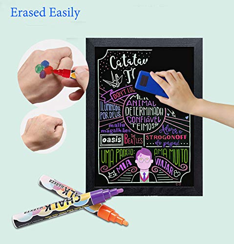 Liquid Chalk Markers, CuleedTec 12 Colors Premium Window Chalkboard Neon Pens, Painting and Drawing for Kids and Adults, Chalkboard Safe Dustless Wet Erase Paint Pens (2-6mm Reversible Tip)