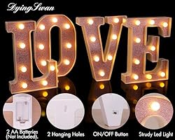 Dyingswan Led Light Up Letters, Pink Marquee LED