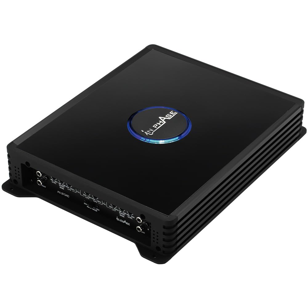 In Phase Car Audio IPA9704D Amplifier - 2 Ohm Stable 1600 Watts Digital 4 Channel Amplifier
